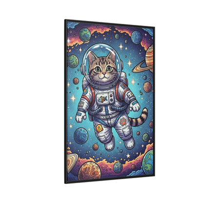 Astronaut Cat - Framed Canvas