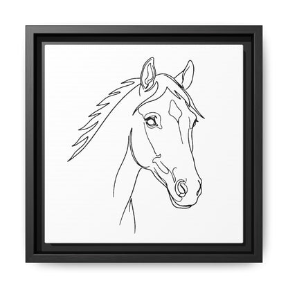 Horse Portrait Sketch - Framed Canvas