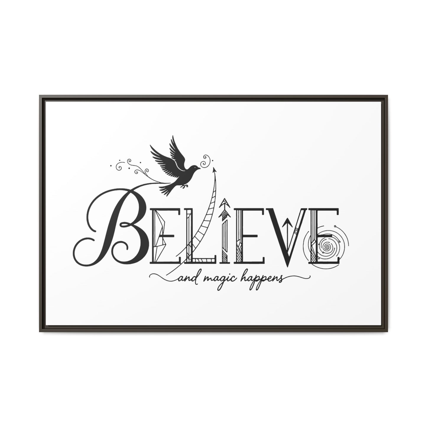 Believe and Magic Happens - Framed Canvas