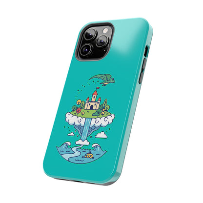 Floating Castle Dragon - Magical Fantasy Island - Phone Case