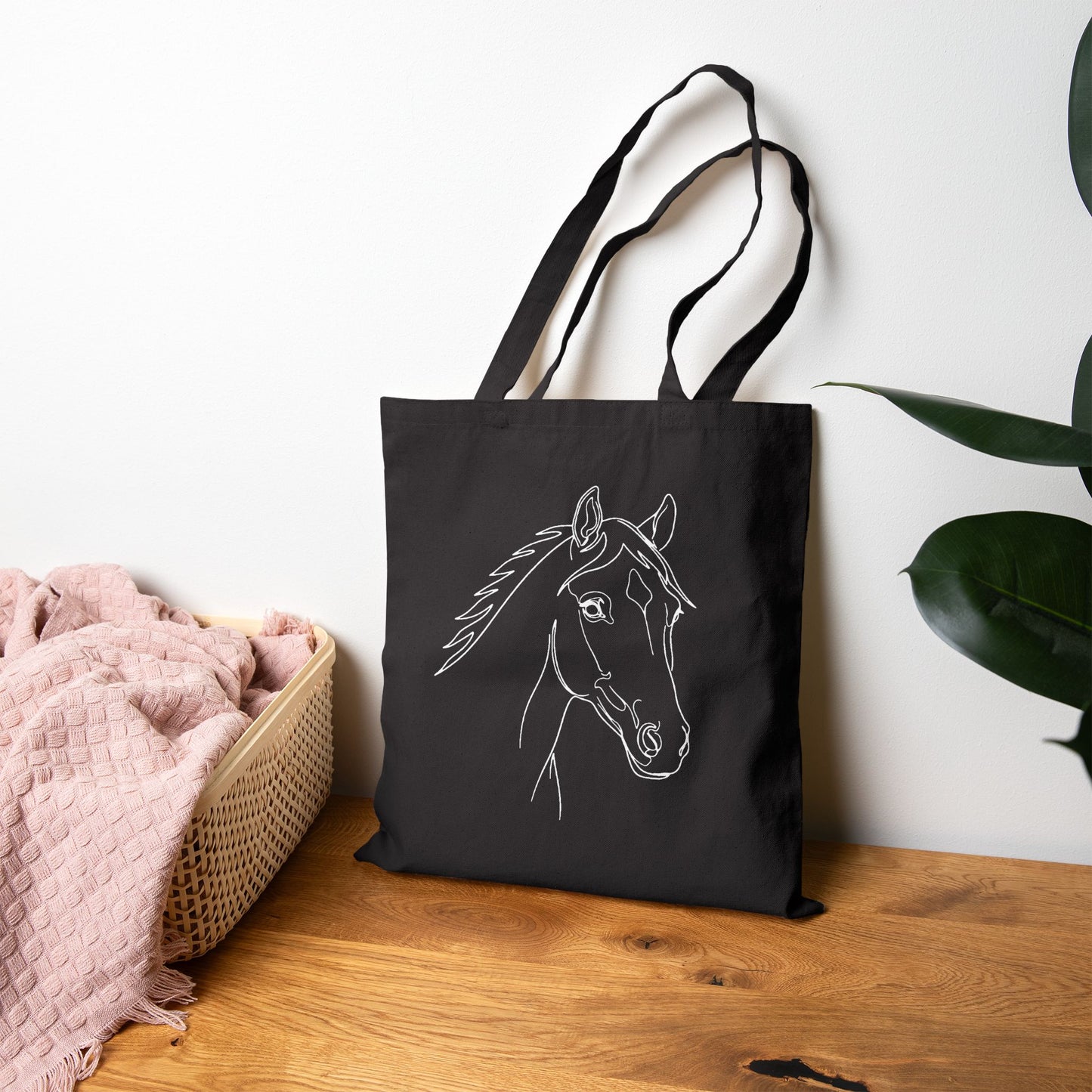 Horse Portrait Sketch - Canvas Tote Bag