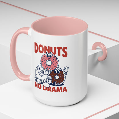Donuts No Drama - Color Accent Mug