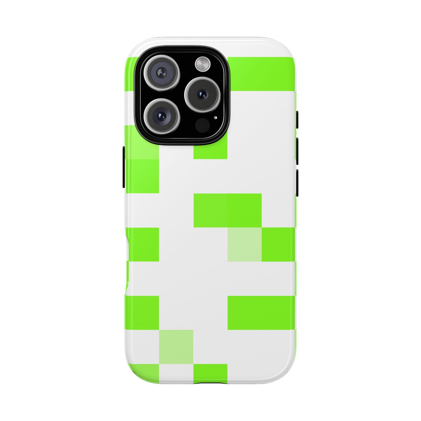 Lime Green Pixel Grid - Phone Case