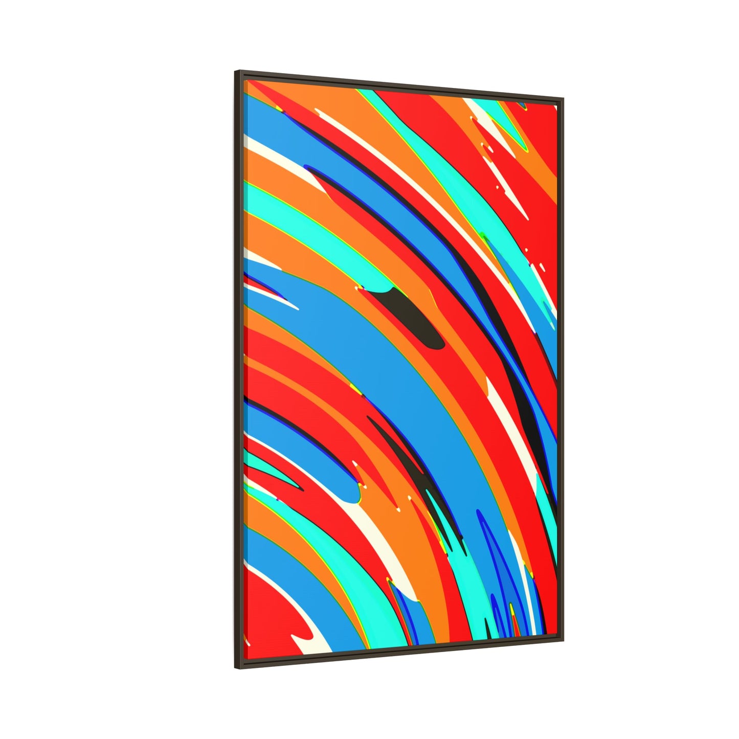 Abstract Rainbow Swirl Arc - Framed Canvas