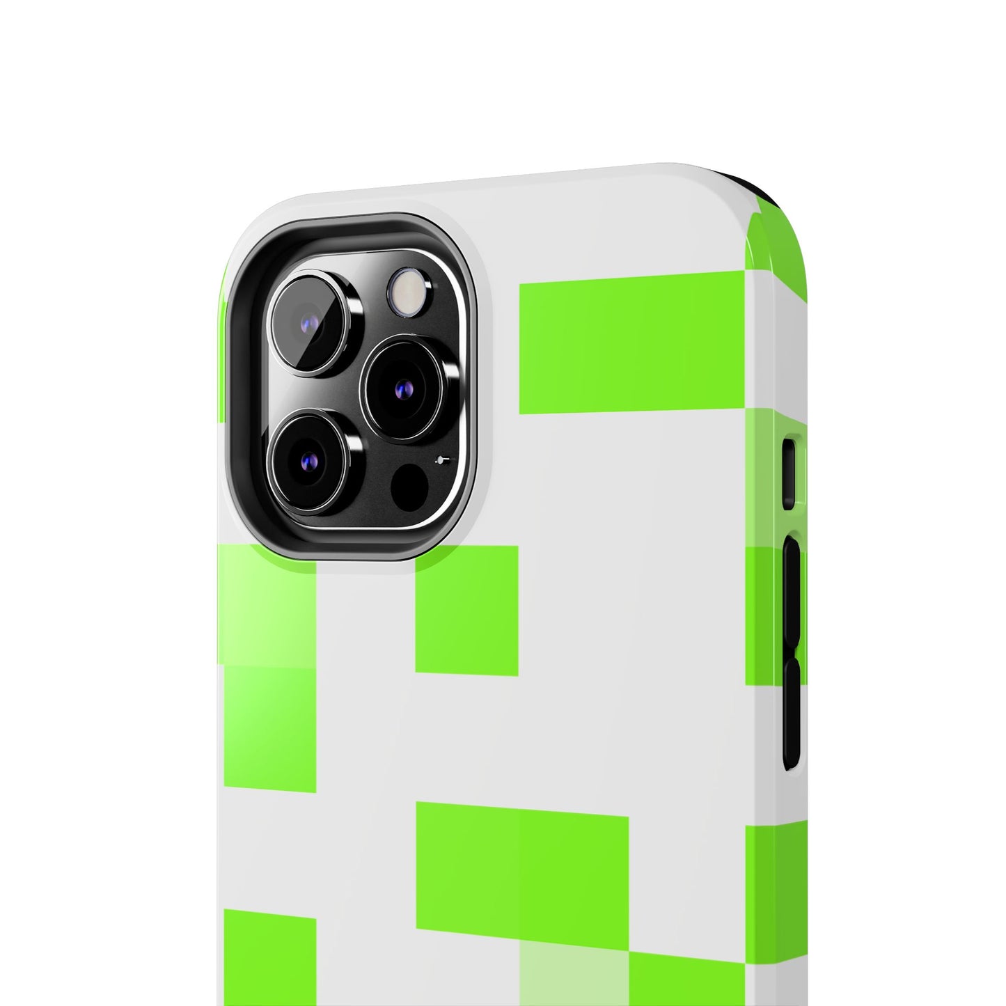 Lime Green Pixel Grid - Phone Case