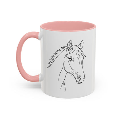 Horse Portrait Sketch - Color Accent Mug