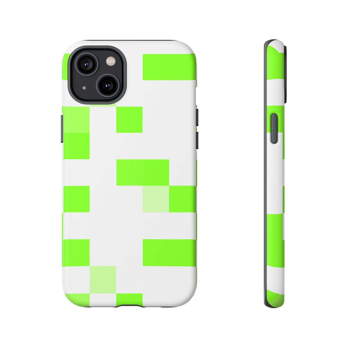 Lime Green Pixel Grid - Phone Case