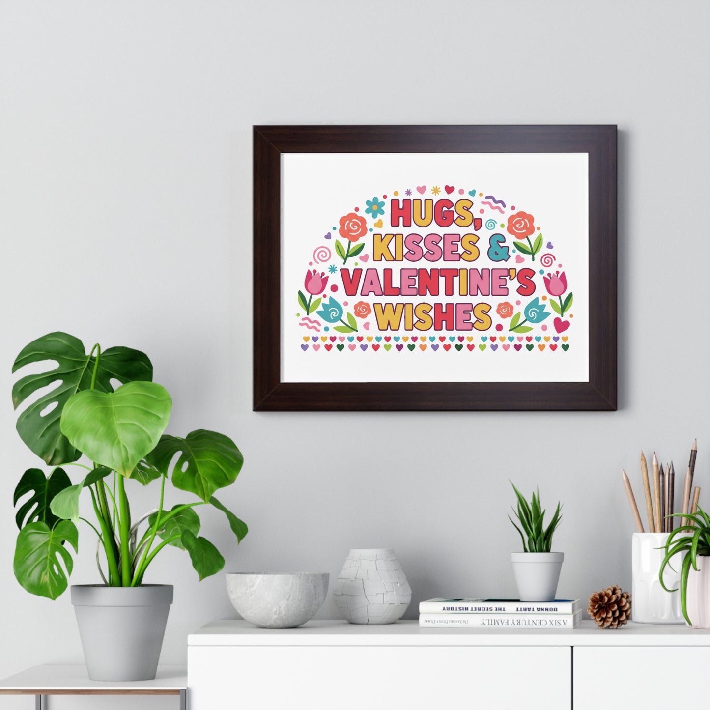 Hugs, Kisses & Valentine's Wishes - Framed Poster