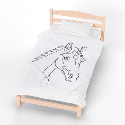 Horse Portrait Sketch - Blanket