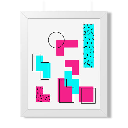 Retro Geometric Vibes - Framed Poster