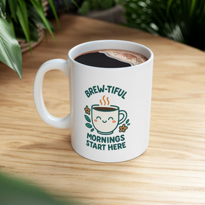 Botanical Ceramic Mug, Coffee Cup, Tea Mug, Gifts for Plant Lovers, Home Decor, Mother's Day, Inspirational Quote