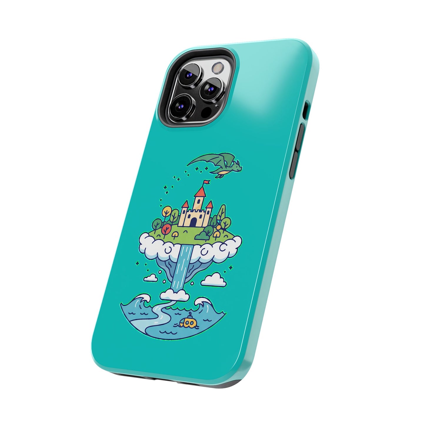 Floating Castle Dragon - Magical Fantasy Island - Phone Case