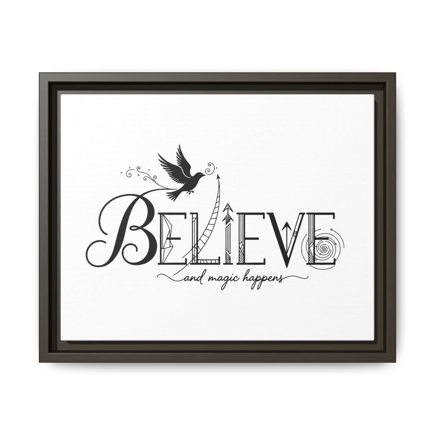 Believe and Magic Happens - Framed Canvas