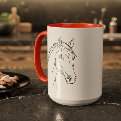 Horse Portrait Sketch - Colorful Mug