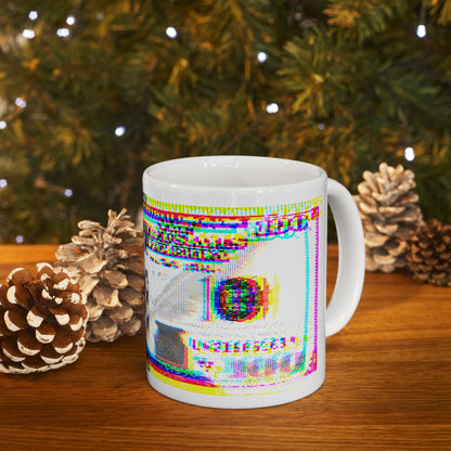 100 Dollars Bill - Neon Color Explosion - Mug