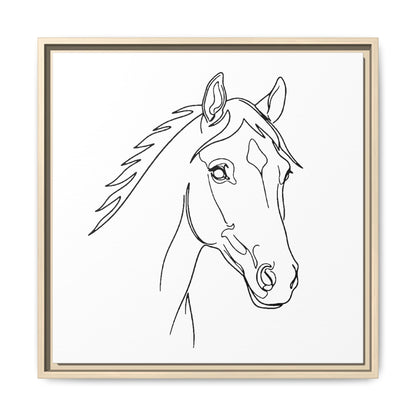 Horse Portrait Sketch - Framed Canvas