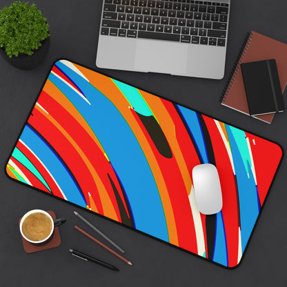 Abstract Rainbow Swirl Arc - Desk Mat