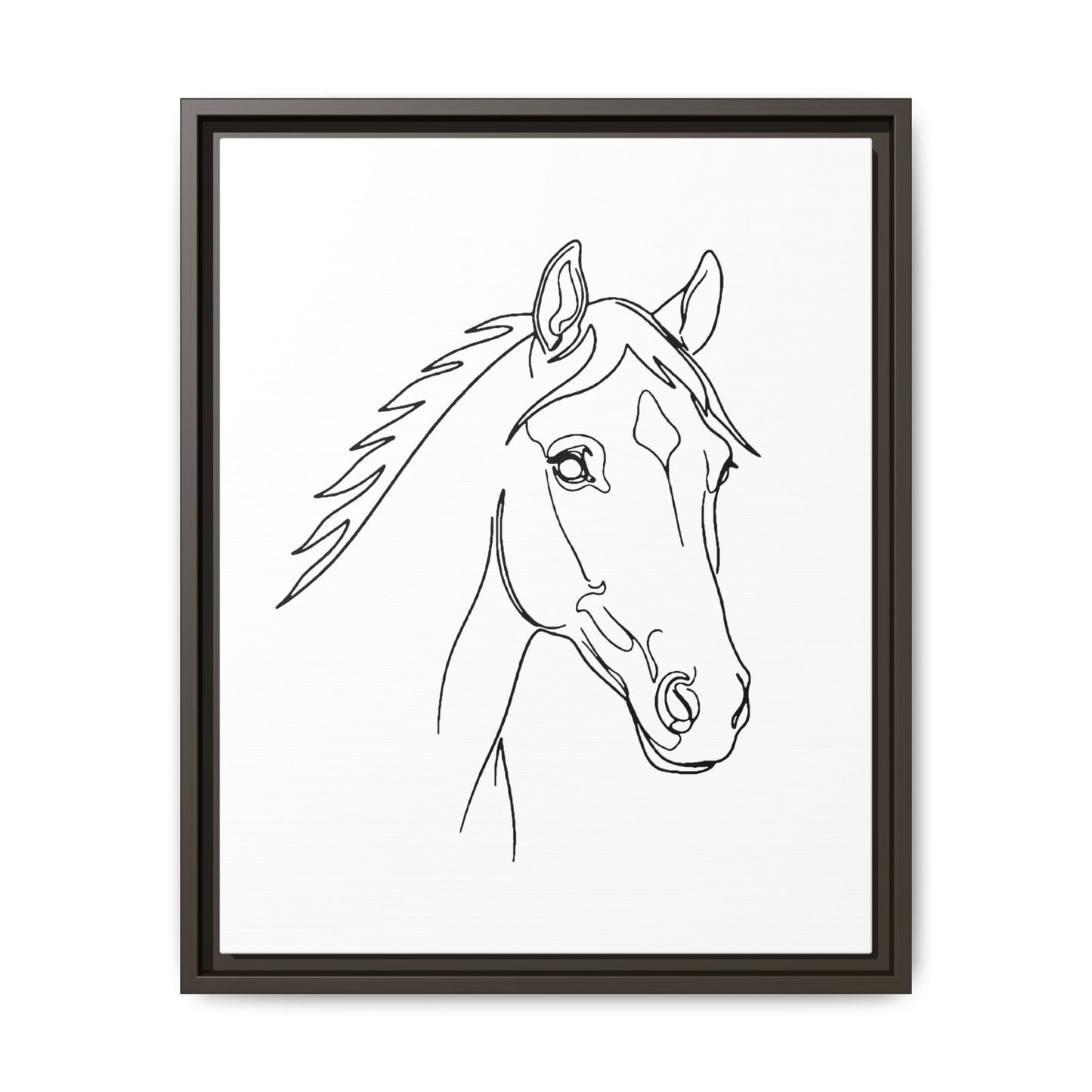 Horse Portrait Sketch - Framed Canvas