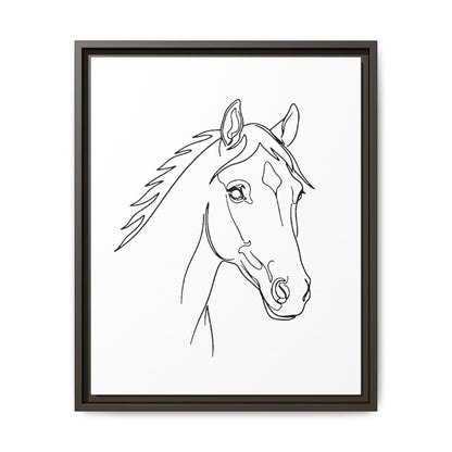Horse Portrait Sketch - Framed Canvas