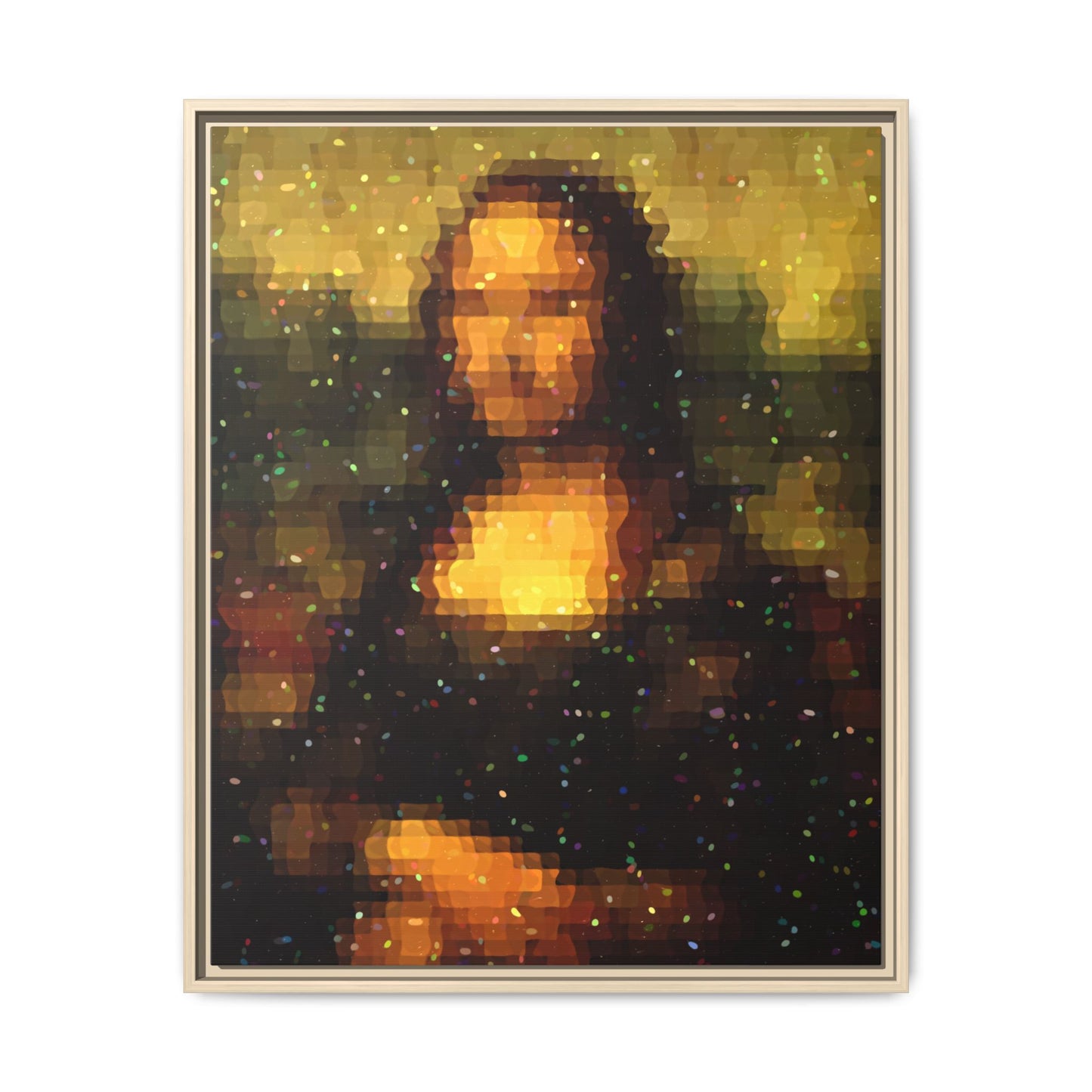 Pixel Muse — Silent Smile - Framed Canvas