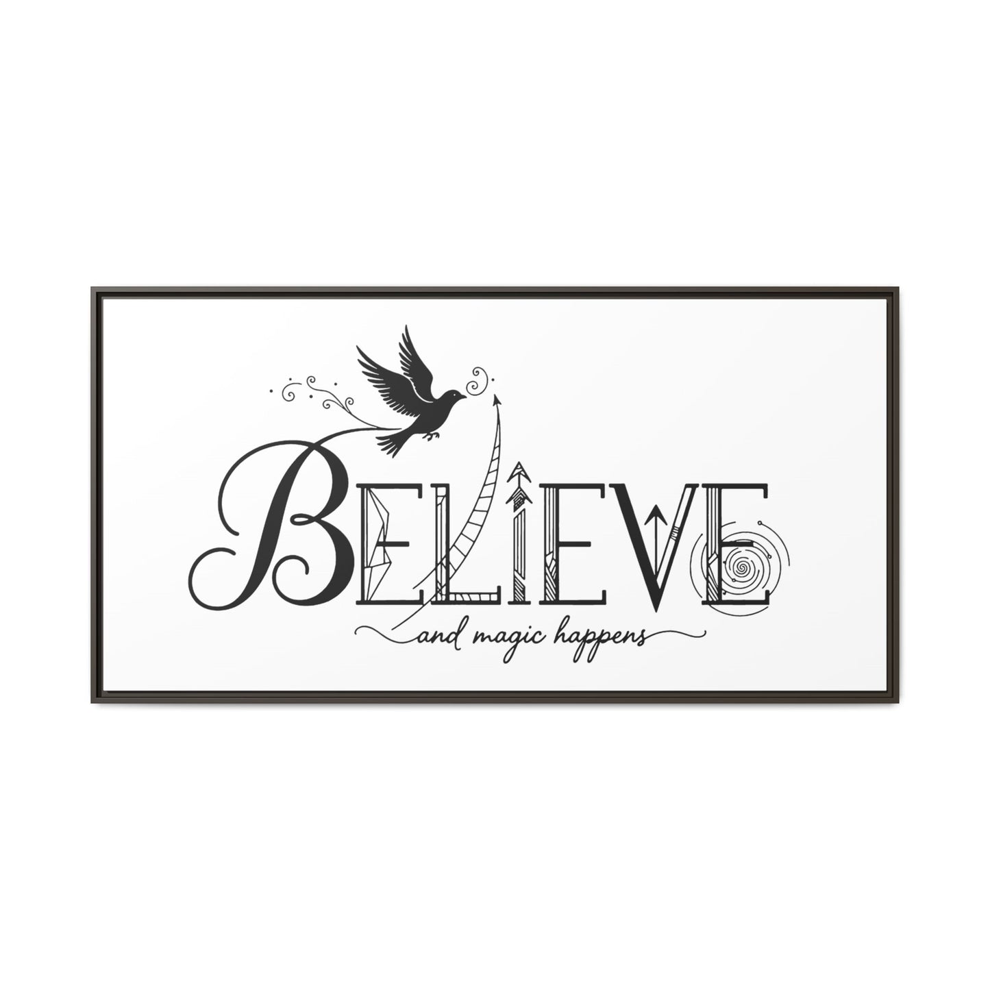 Believe and Magic Happens - Framed Canvas