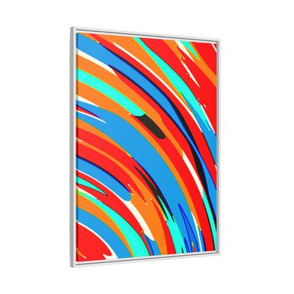 Abstract Rainbow Swirl Arc - Framed Canvas