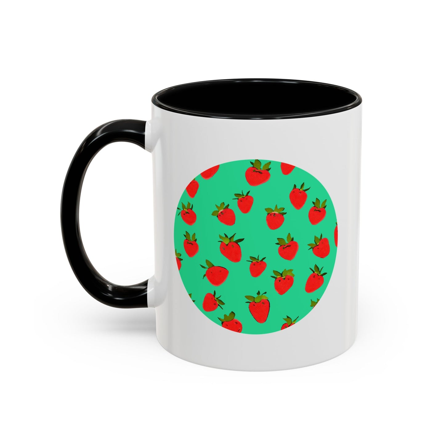 Strawberry Pattern - Color Accent Mug