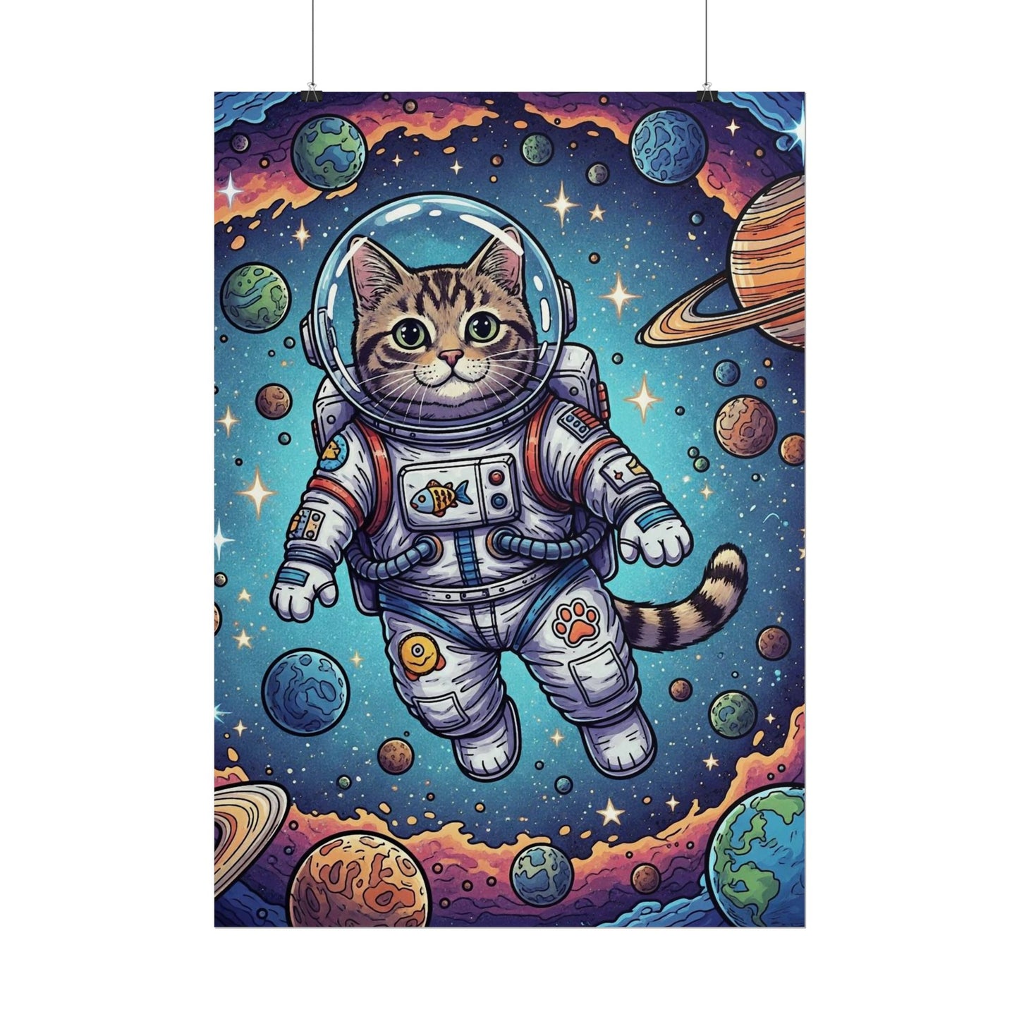 Astronaut Cat - Rolled Poster