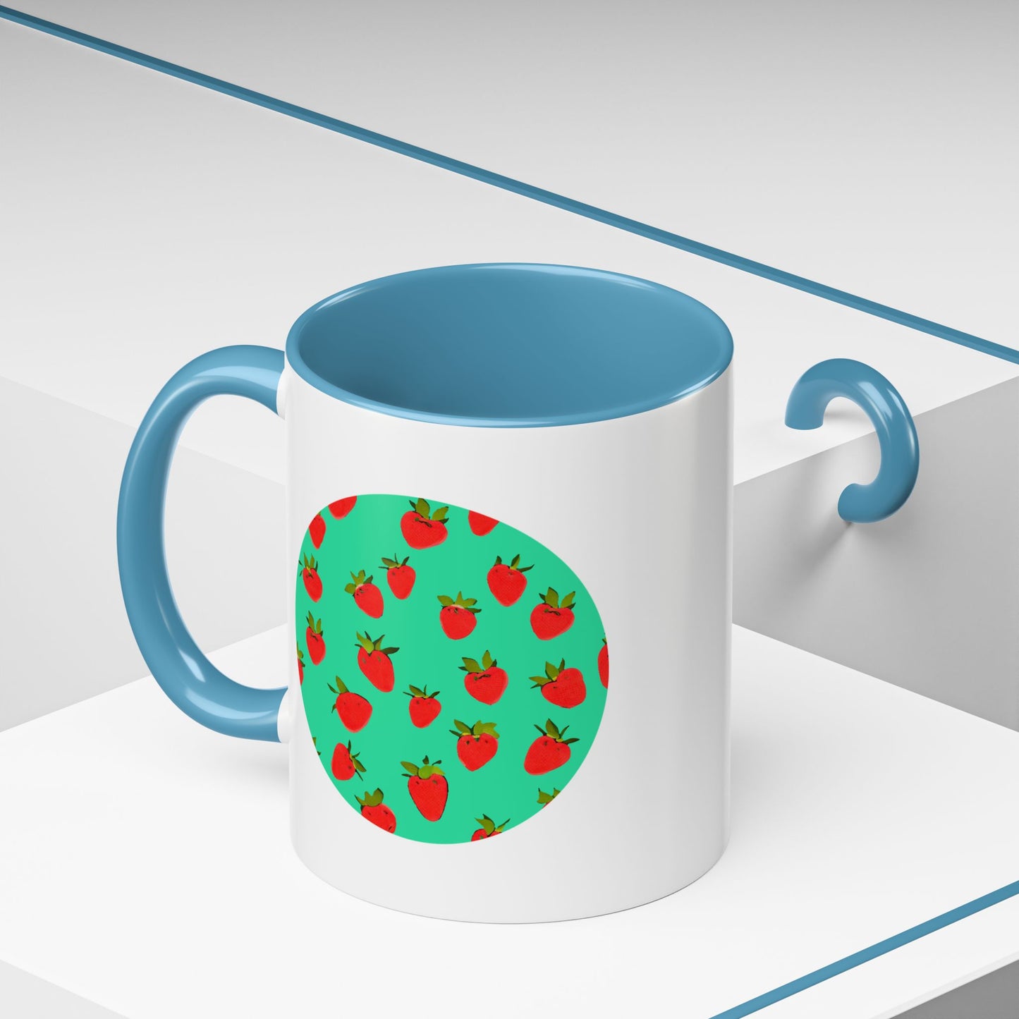 Strawberry Pattern - Color Accent Mug