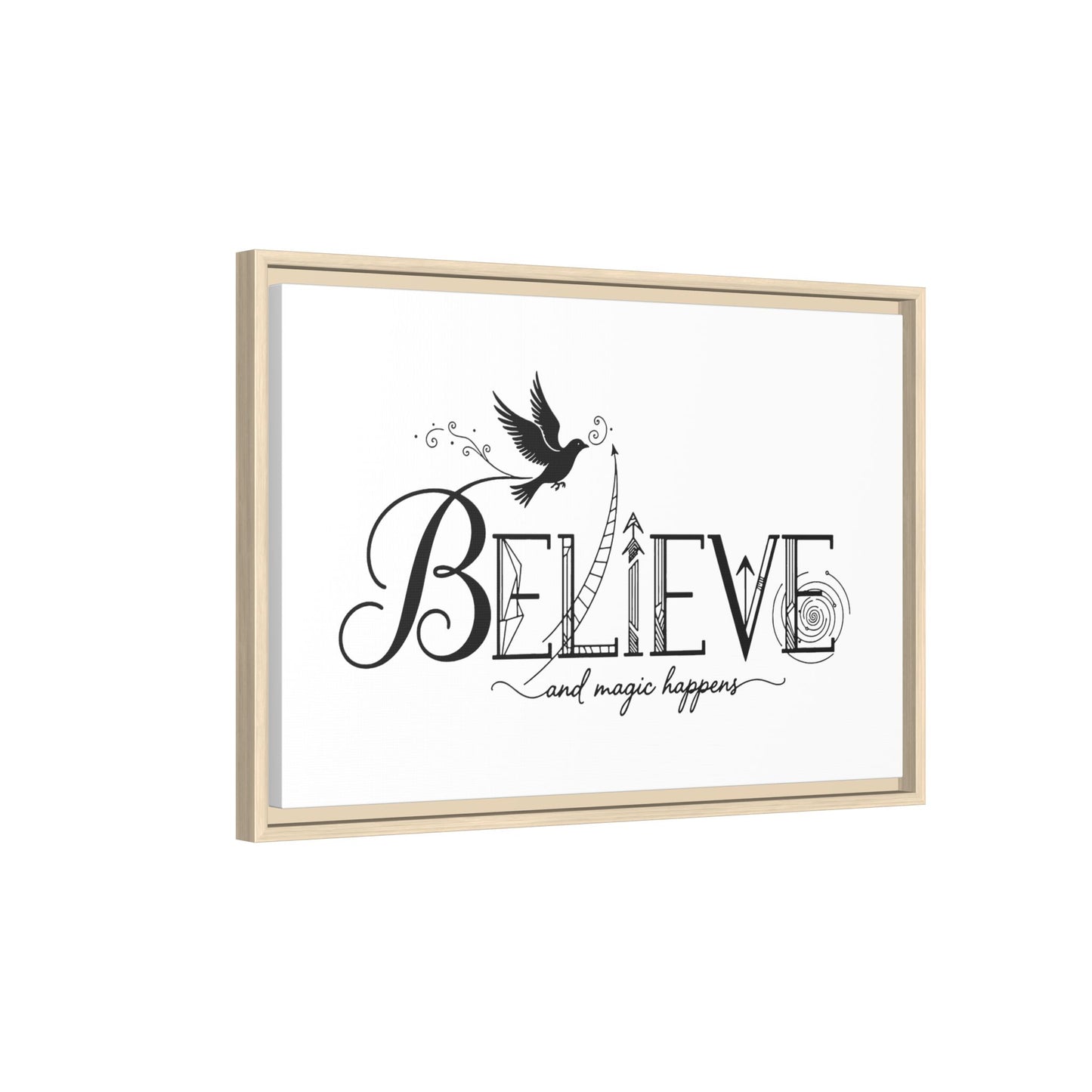 Believe and Magic Happens - Framed Canvas