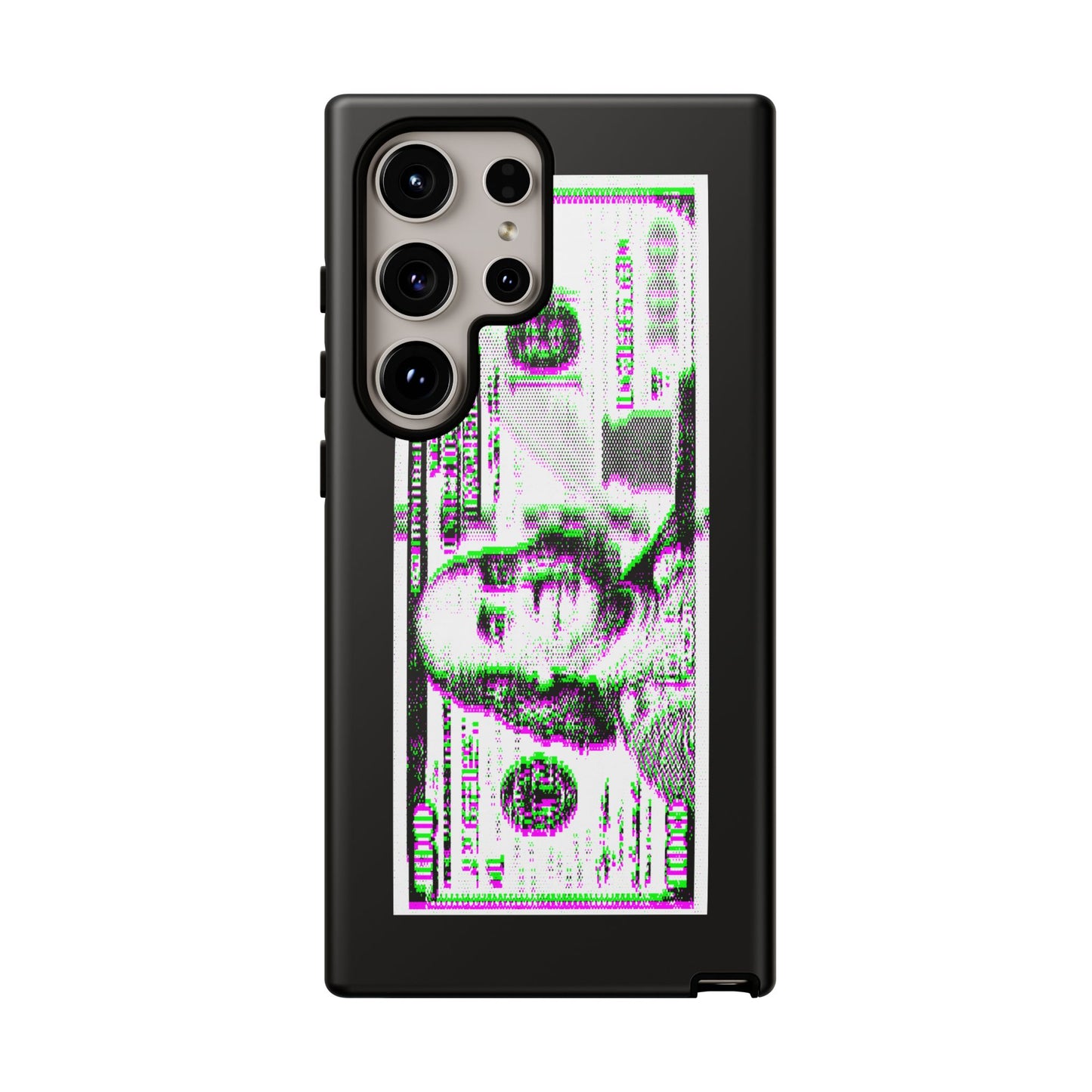 100 Dollars Bill - Green/Magenta Glitch - Phone Case