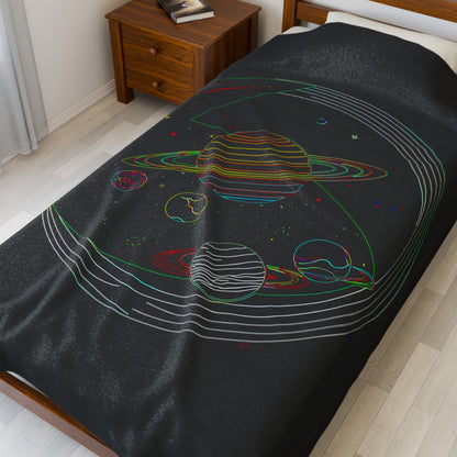 Cosmic Velveteen Plush Blanket - Space-Themed Throw, Cozy Gift for Stargazers, Home Decor, Astronomy Lovers, Birthday Present