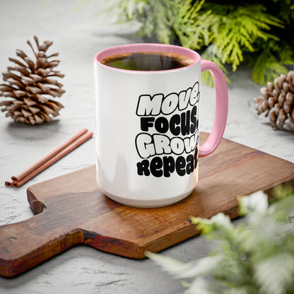 Move. Focus. Grow. Repeat. - Colorful Mug