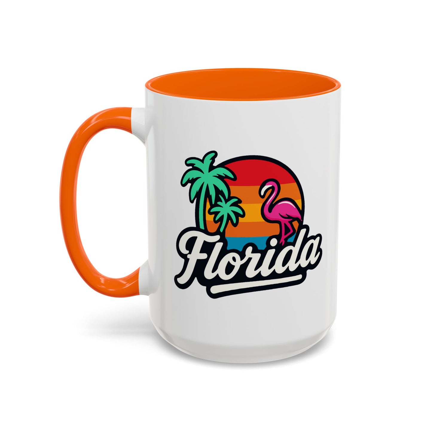 Florida Sunset Palm - Color Accent Mug