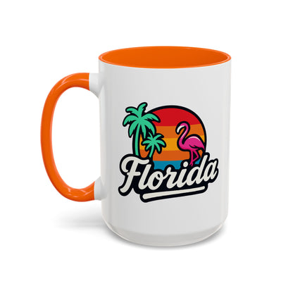 Florida Sunset Palm - Color Accent Mug