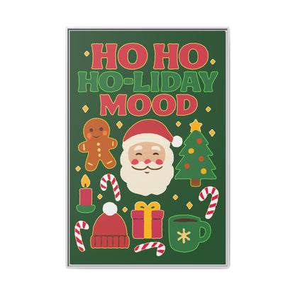 Framed Canvas Art, Festive Holiday, Cheerful Wall Art for Christmas, Santa Decor, Ho Ho Ho Seasonal Gift, Holiday Mood Wall Art