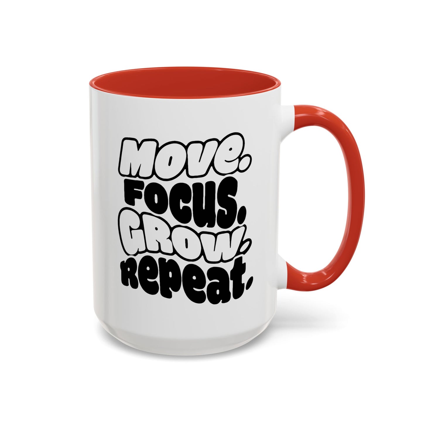 Move. Focus. Grow. Repeat. - Color Accent Mug