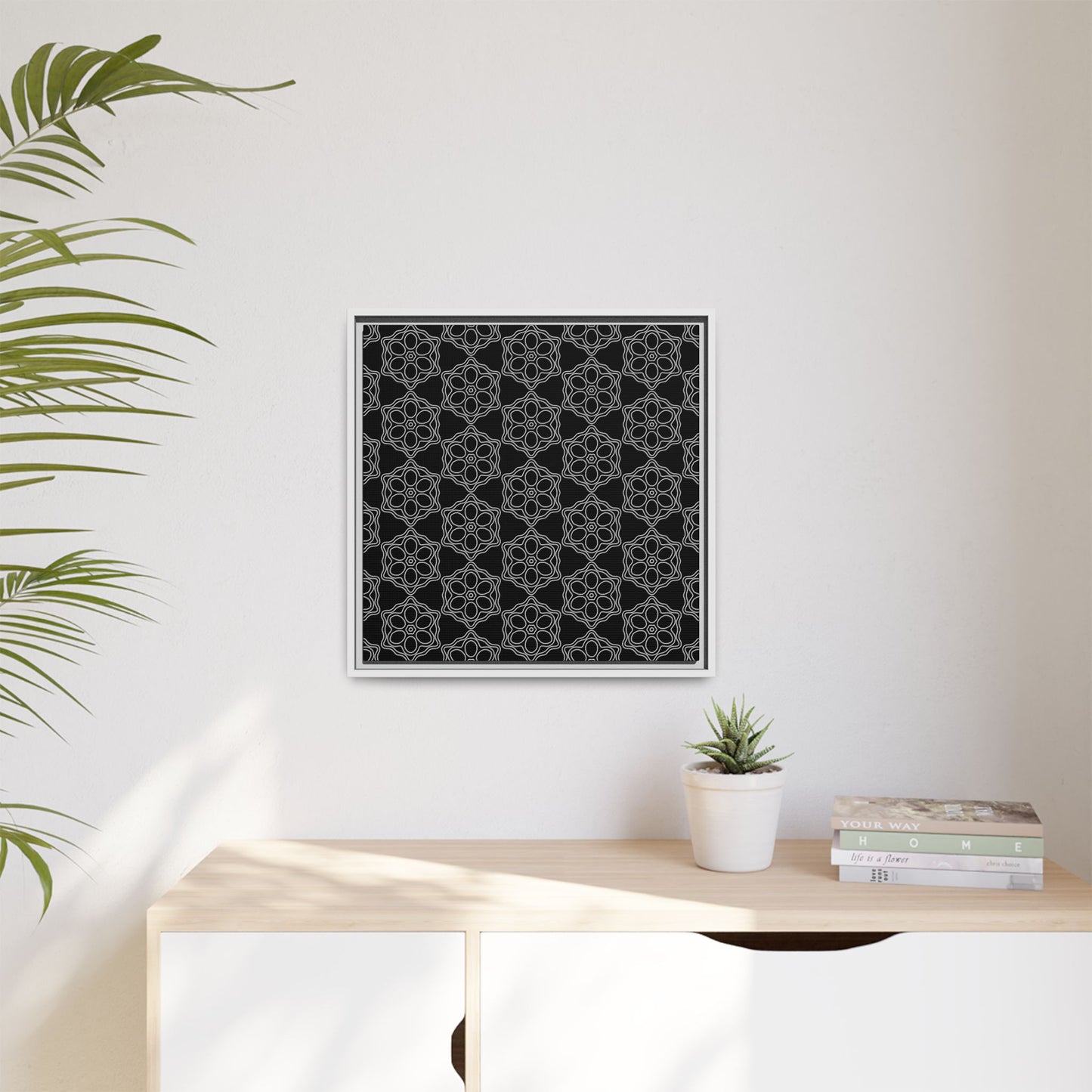 Geometric Sacred Flower - Framed Canvas