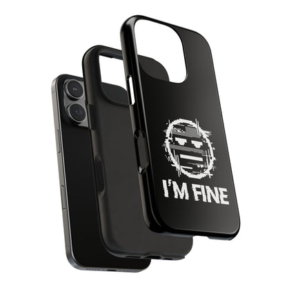 I’m Fine Glitched Smiley - Phone Case