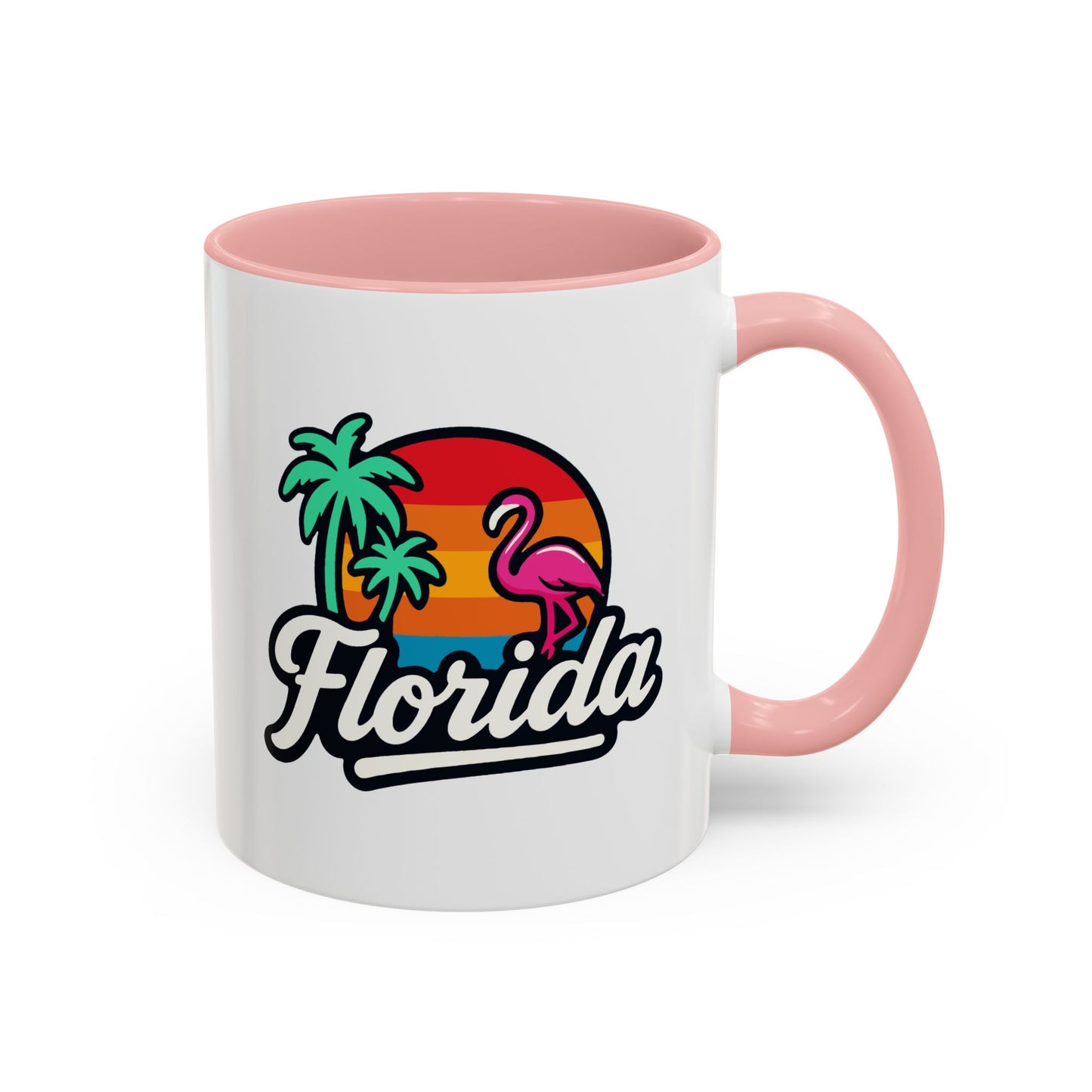 Florida Sunset Palm - Color Accent Mug