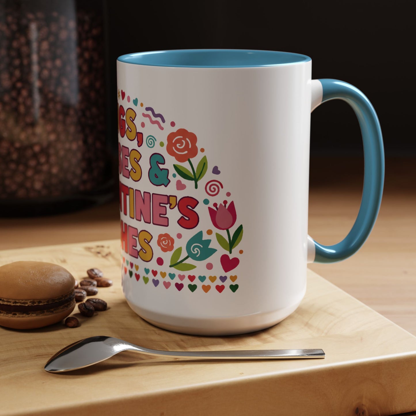 Hugs, Kisses & Valentine’s Wishes - Color Accent Mug