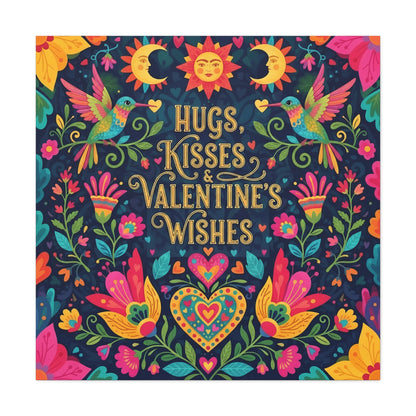 Hugs, Kisses & Valentine's Wishes - Stretched Canvas