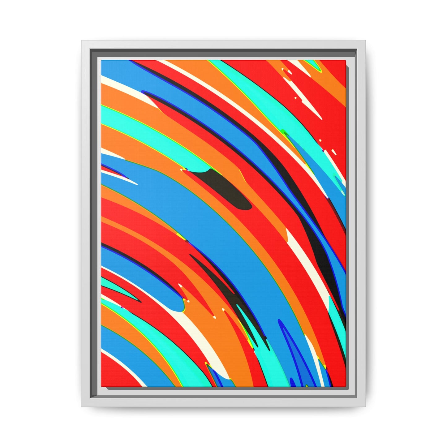 Abstract Rainbow Swirl Arc - Framed Canvas
