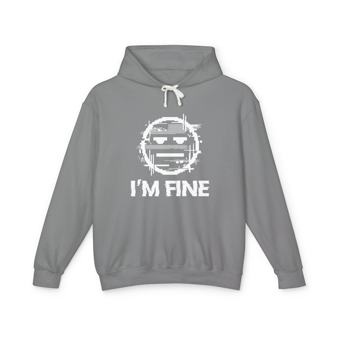 I’m Fine Glitched Smiley - Hoodie