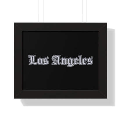 Los Angeles Framed Horizontal Poster, Wall Art, Home Decor, Gift for LA Lovers, Modern Wall Art, Interior Decoration - Silver Edition