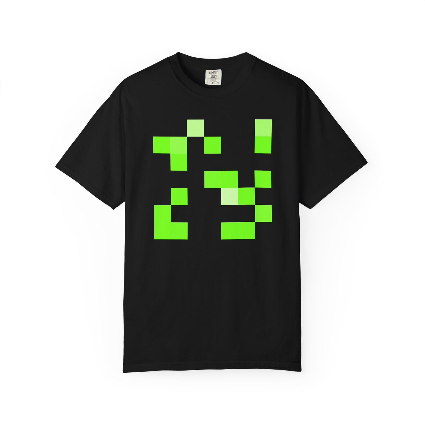 Lime Green Pixel Grid - T-Shirt