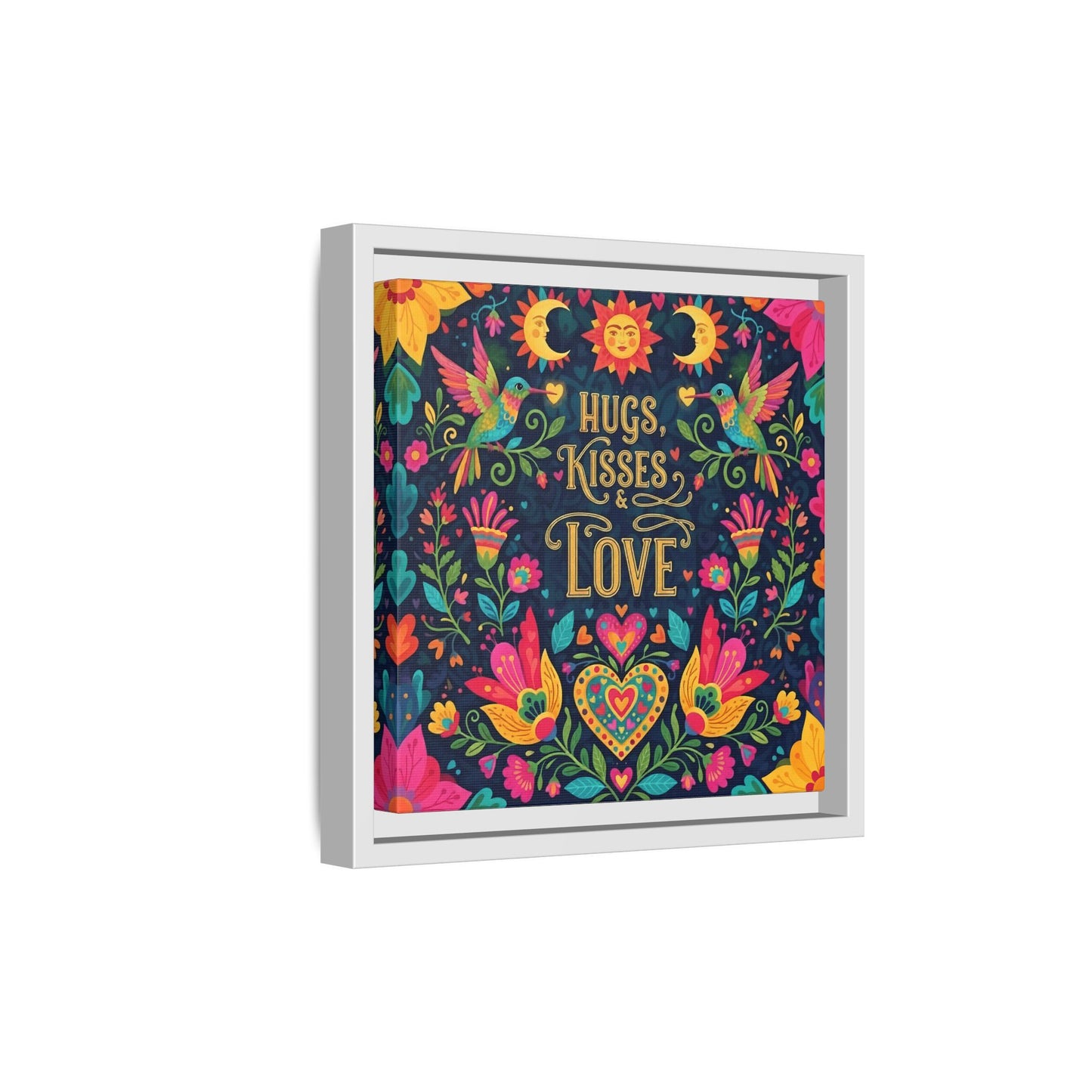 Hugs, Kisses & Love - Framed Canvas