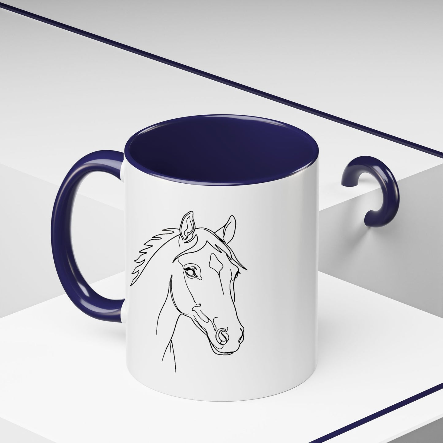 Horse Portrait Sketch - Color Accent Mug