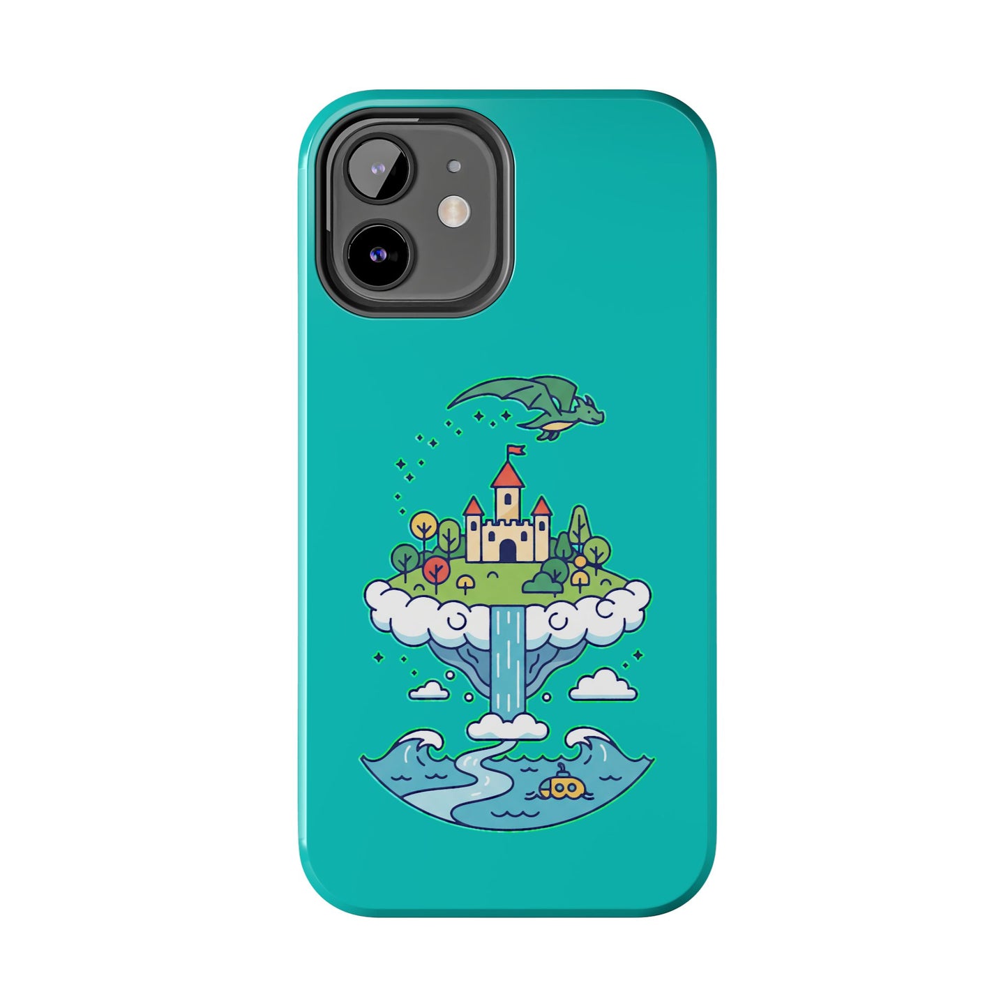 Floating Castle Dragon - Magical Fantasy Island - Phone Case