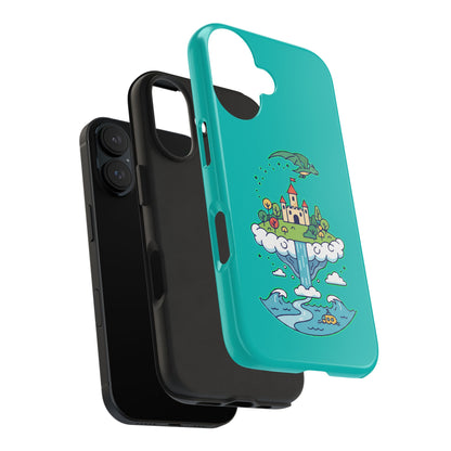 Floating Castle Dragon - Magical Fantasy Island - Phone Case